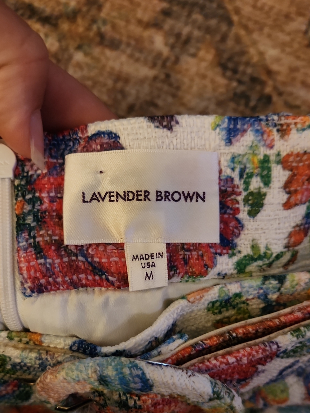 Lavender Brown Floral Tweed Short Size Medium - Picture 7 of 17